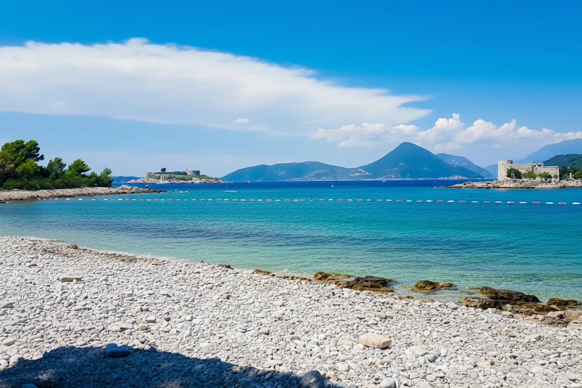 Arza Beach Lustica overlooking Mamula Island