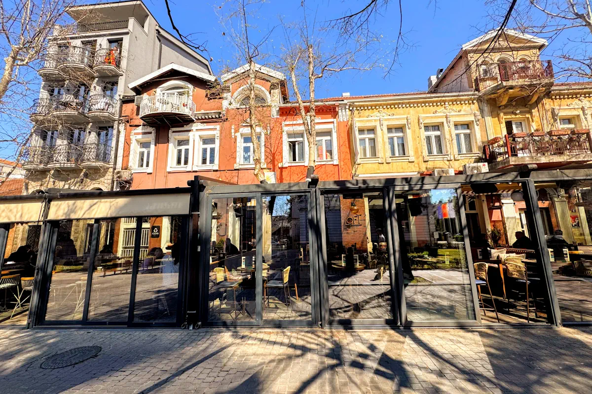 Lively cafe terraces on Bokeska Street in Podgorica