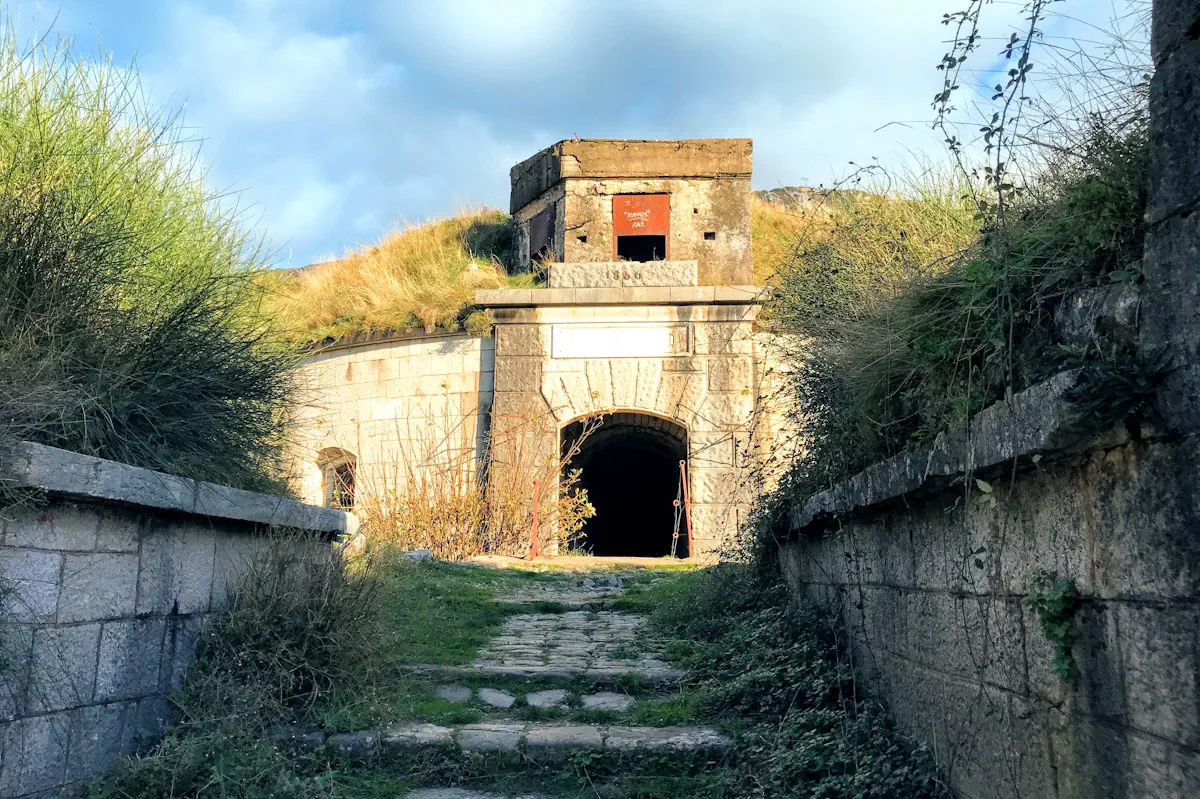 The entrance to the abandoned Fort Gorazda near Kotor