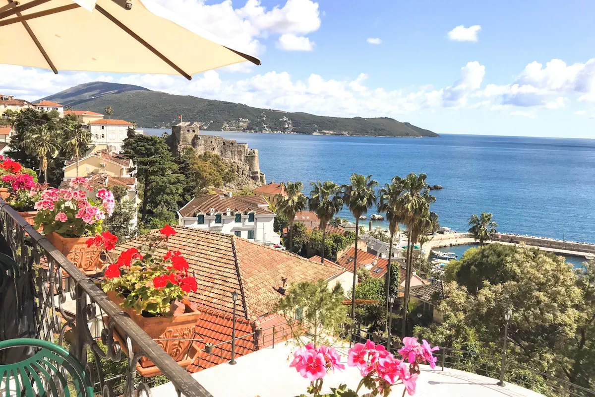 Aerial View of Forte Mare Fortress in Herceg Novi near Skver Harbor