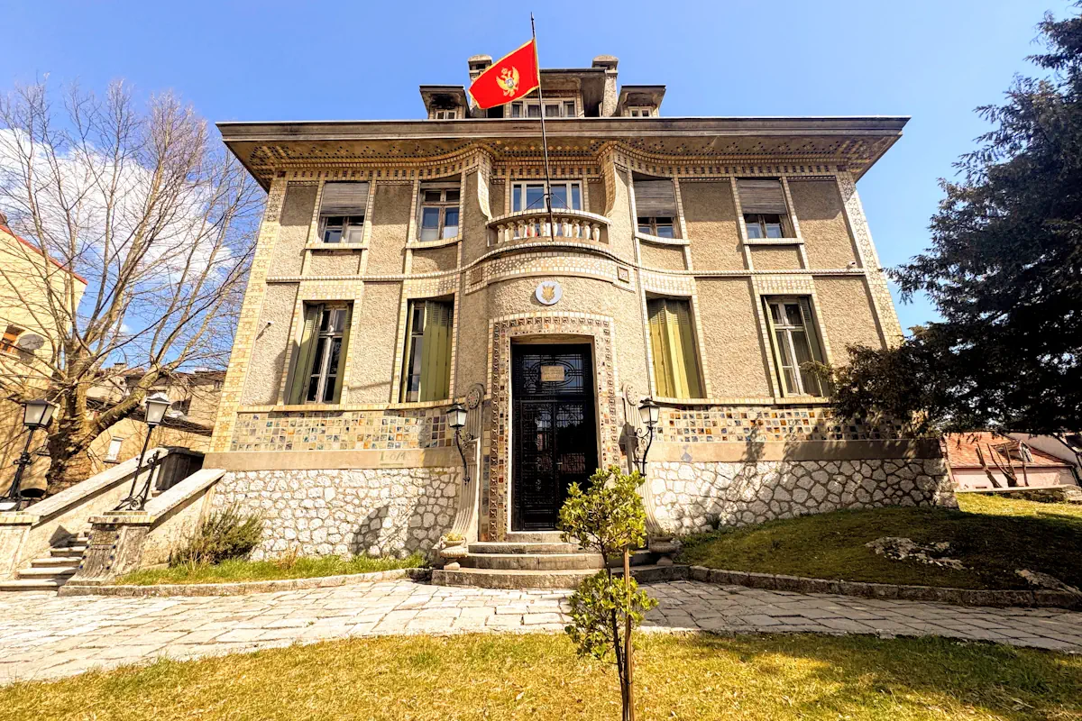 The iconic colorful tiles of the French Embassy Cetinje