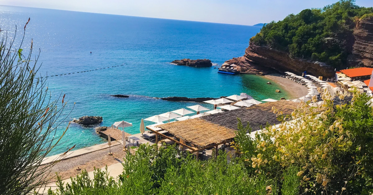 Galija beach club near Sveti Stefan - Montenegro Blue Flag Destination