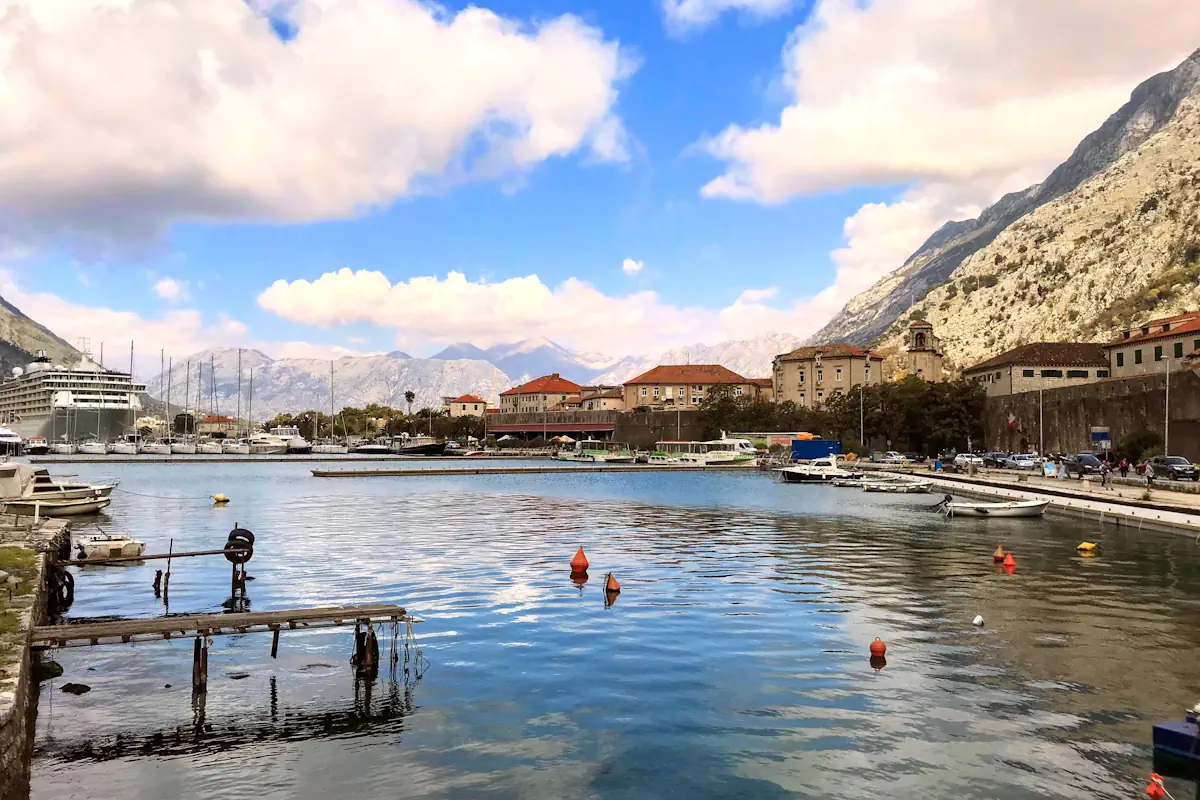 Galion restaurant terrace overlooking Kotor harbor