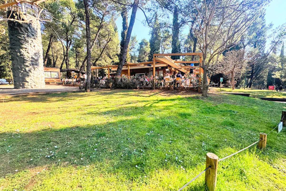 View of the Children's Playground Cafe and Adventure Park at Gorica Hill Park in Podgorica