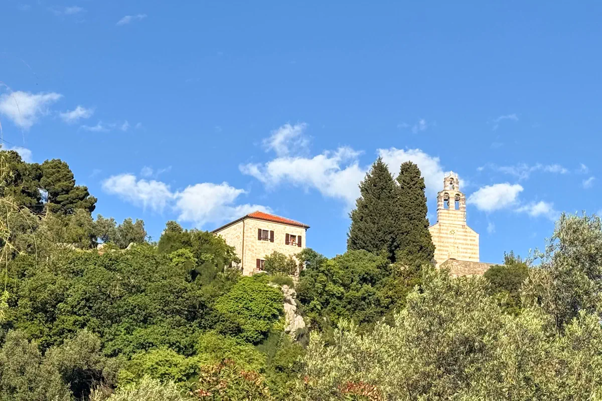 Gradište Monastery overlooking Buljarica Bay