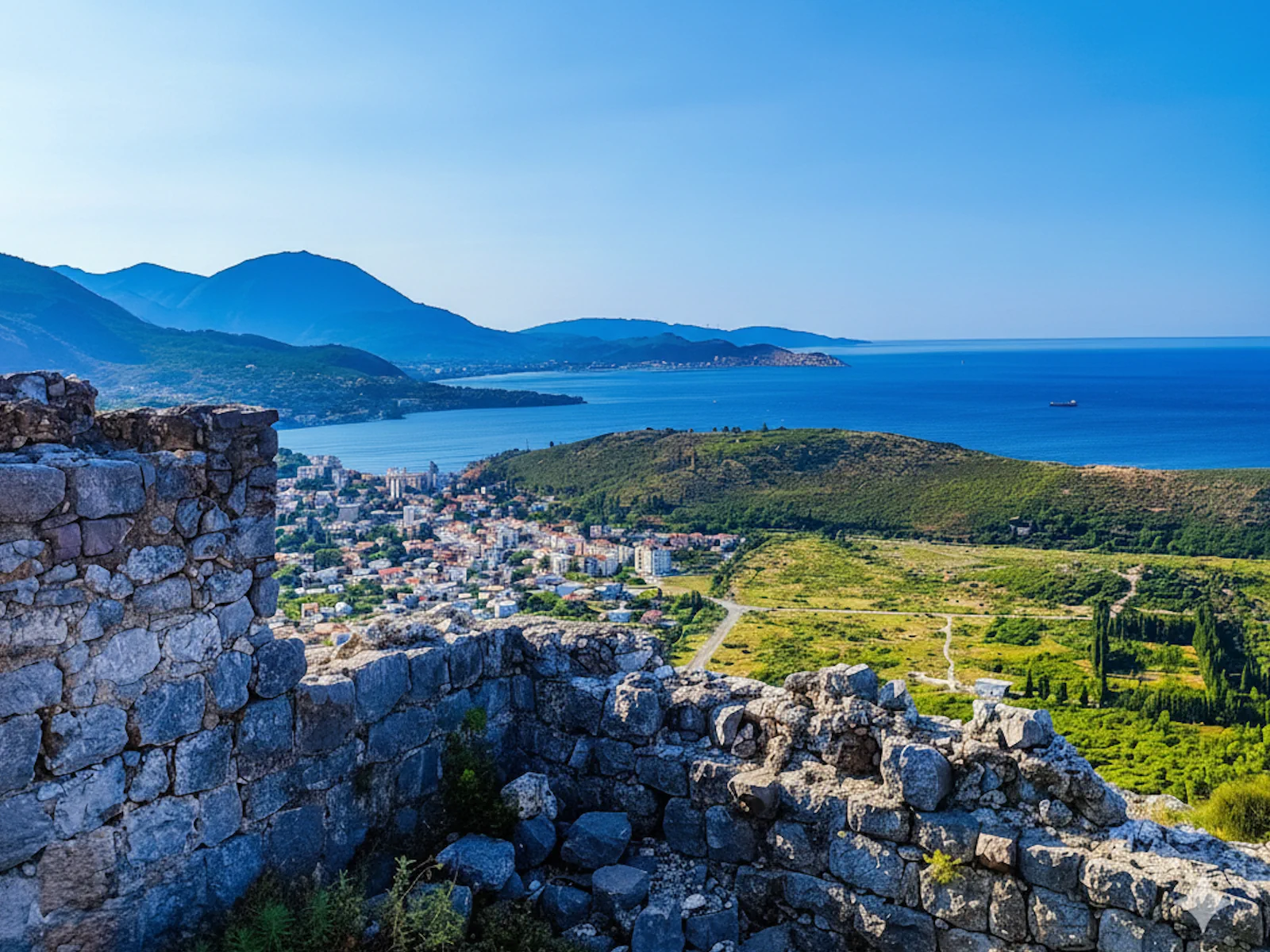 Haj-Nehaj Fortress overlooking the Plain of Spič and the Bar Riviera