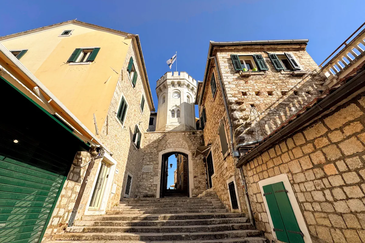 Sahat Kula Clock Tower Herceg Novi Old Town