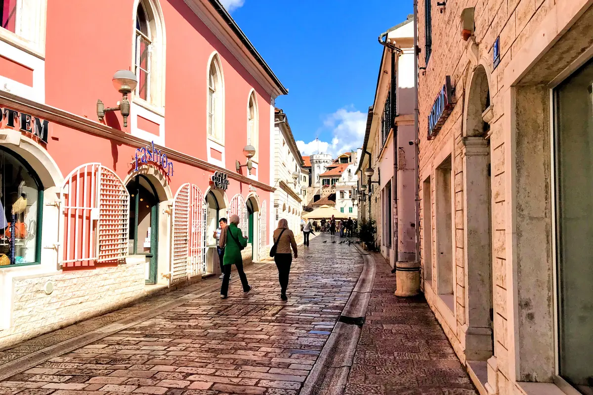Herceg Novi Old Town Main Street leading up to square