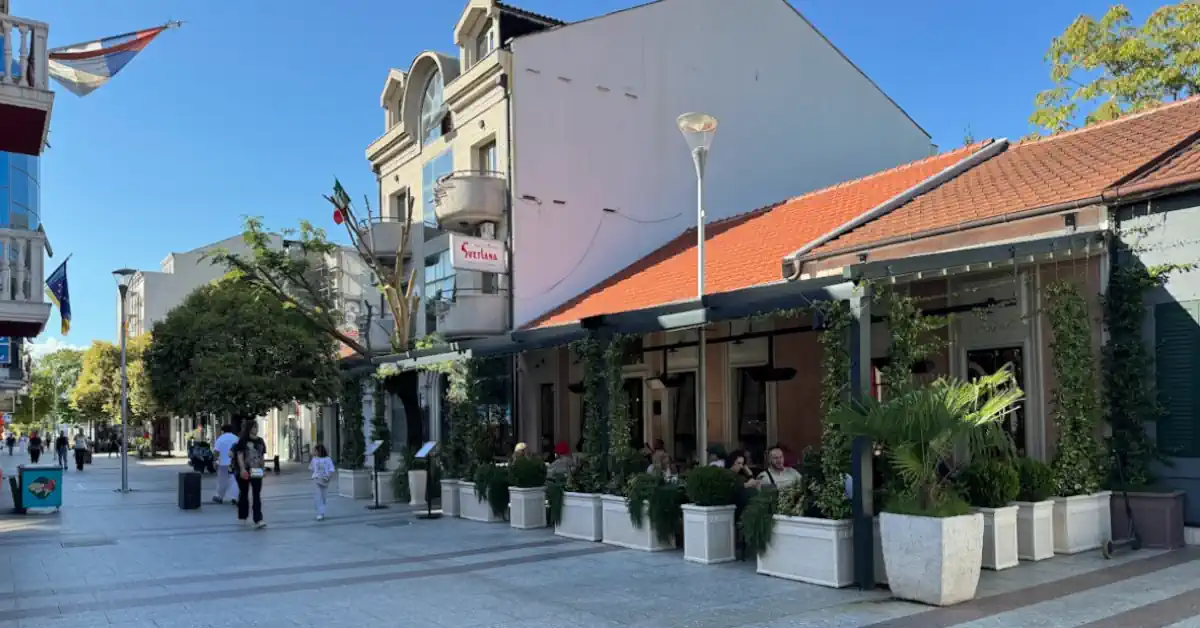 Pedestrian shopping on Hercegovačka Street Podgorica
