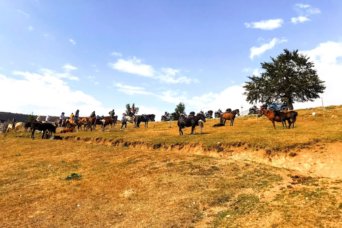Horseback riding in the Bjelasica mountains near Kolasin, Montenegro