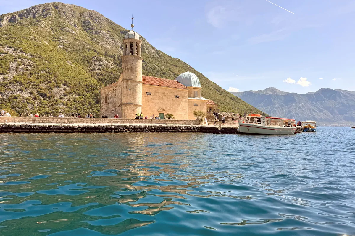 The iconic island church of Our Lady of the Rocks in the Bay of Kotor