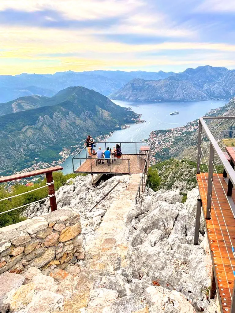 Kotor Serpentine Hairpin Road Viewpoint overlooking the bay