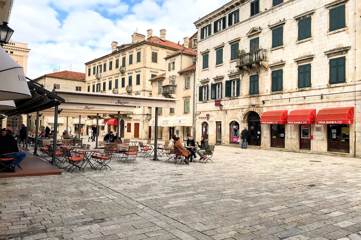 Kotor Square of Arms with Forza Cafe Traditional Pastries
