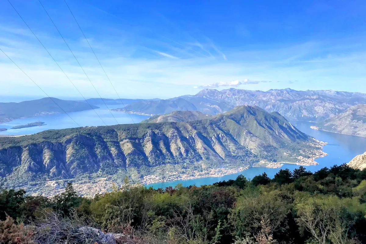 Aerial View from the top of the Ladder of Kotor Hiking Trail