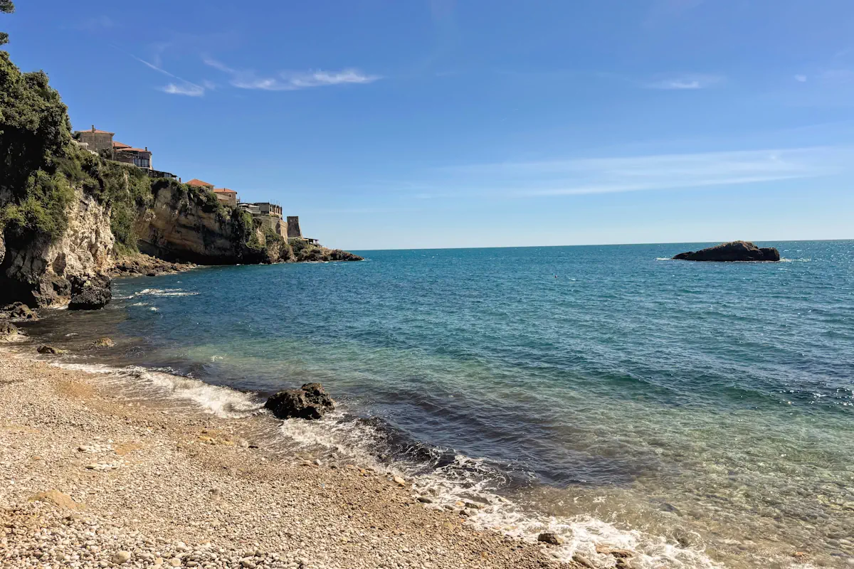 Liman I cove north of Ulcinj overlooking the Old Town