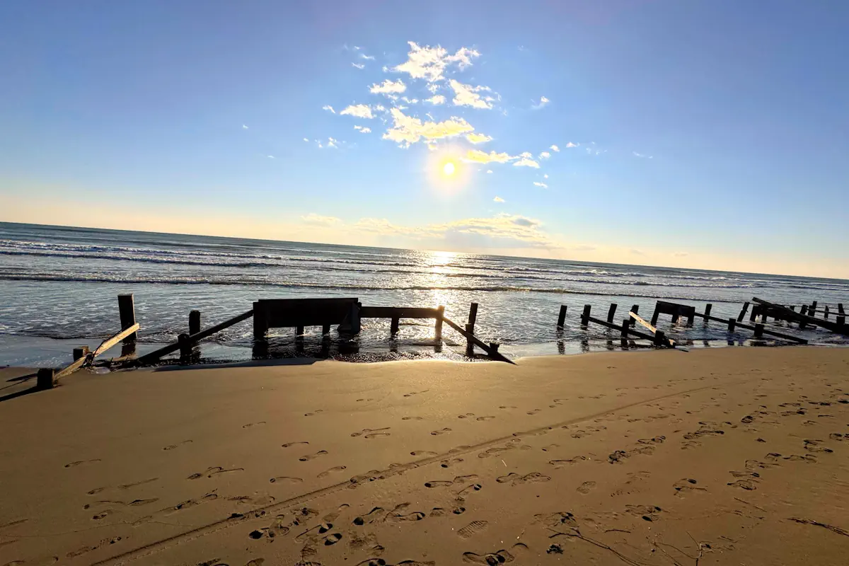 The vast sandy stretch of Velika Plaza Long Beach south of Ulcinj