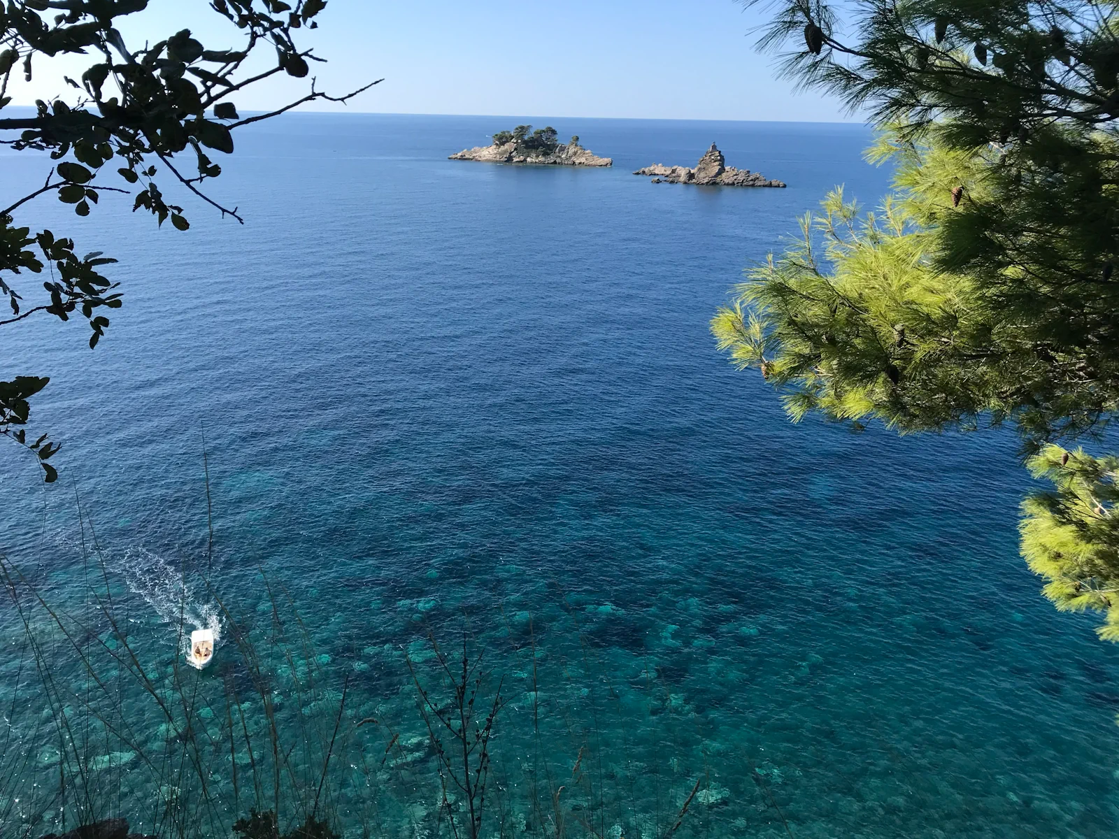 Aerial View of Sveti Nedela and Katics islands from Lucice Beach hiking trail