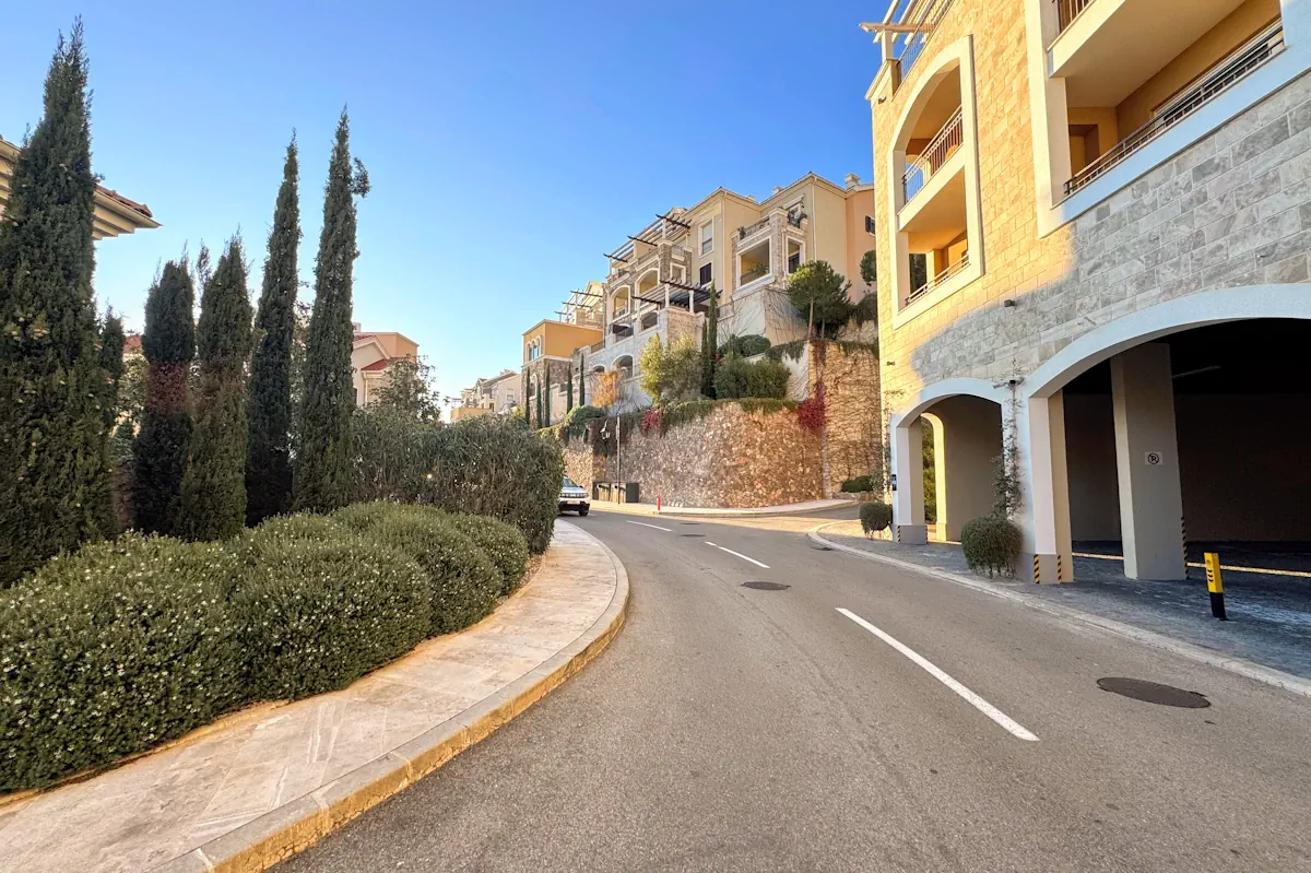 Luštica Bay Marina Village with Cypress Trees