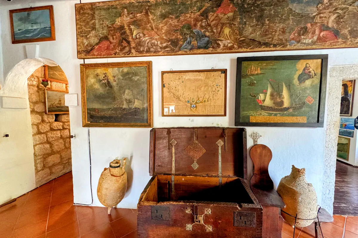 Inside the Maritime Museum at Our Lady of the Rocks