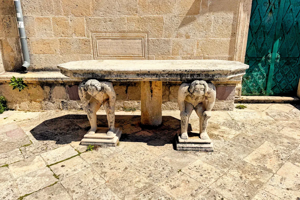 The historic stone table of the Perast nobility
