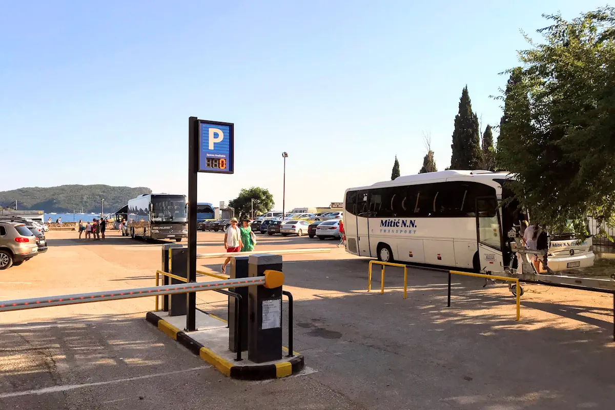 Bus parking lot in Budva