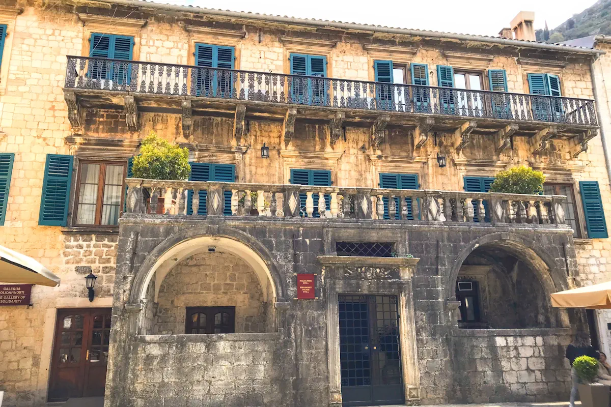 Pima Palace balconies in Kotor Old Town