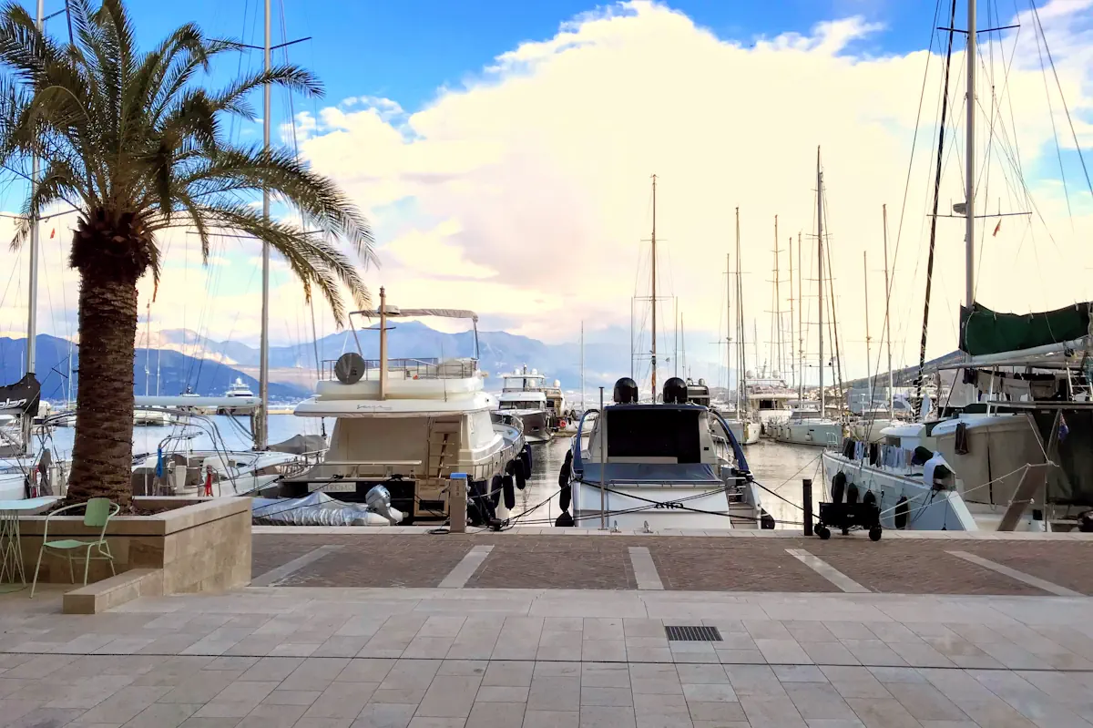 Portonovi Marina with Yacht and Sail Boats
