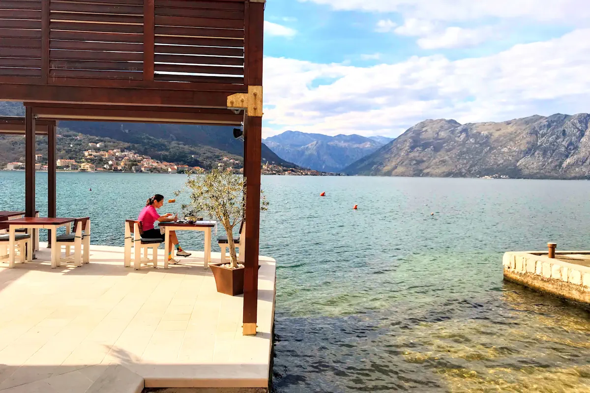 Konoba Bonazza terrace by the sea in Kotor