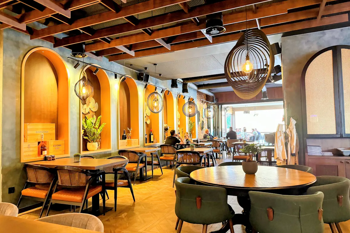 Elegant interior of Spago Restaurant in Podgorica