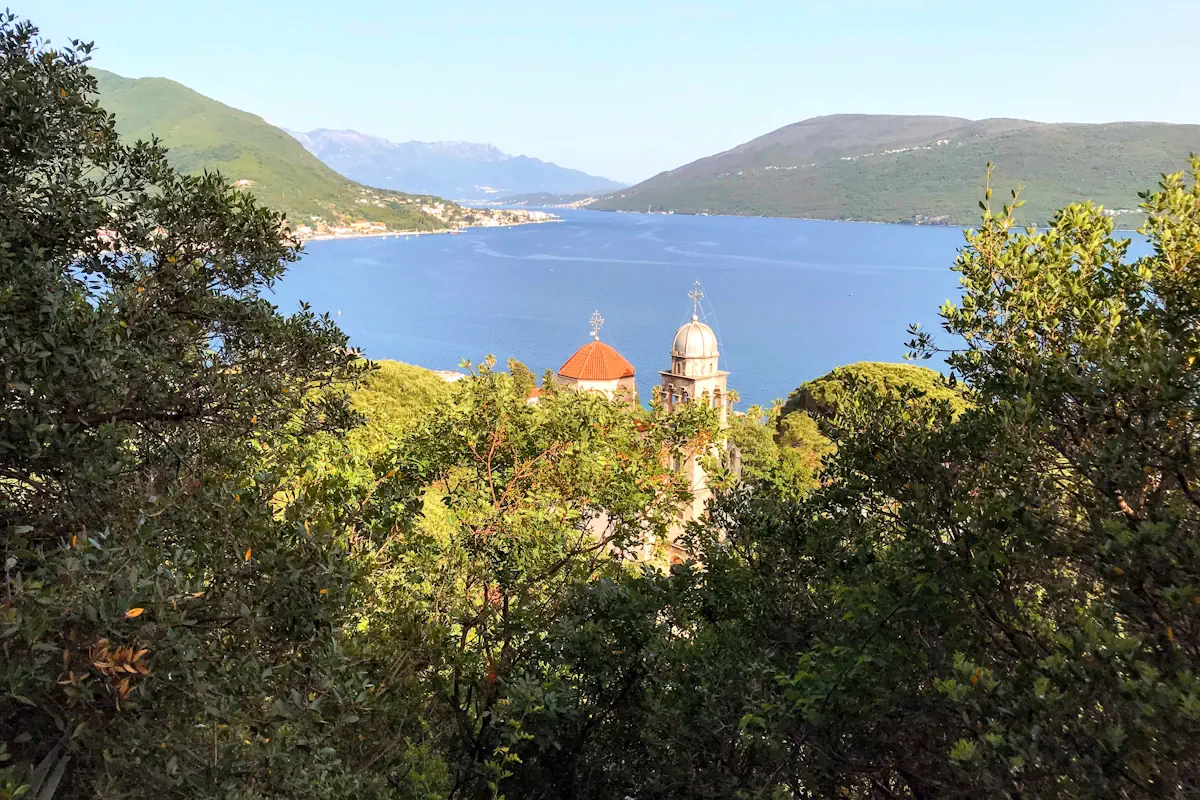 Savina Monastery and Winery overlooking the Boka Bay