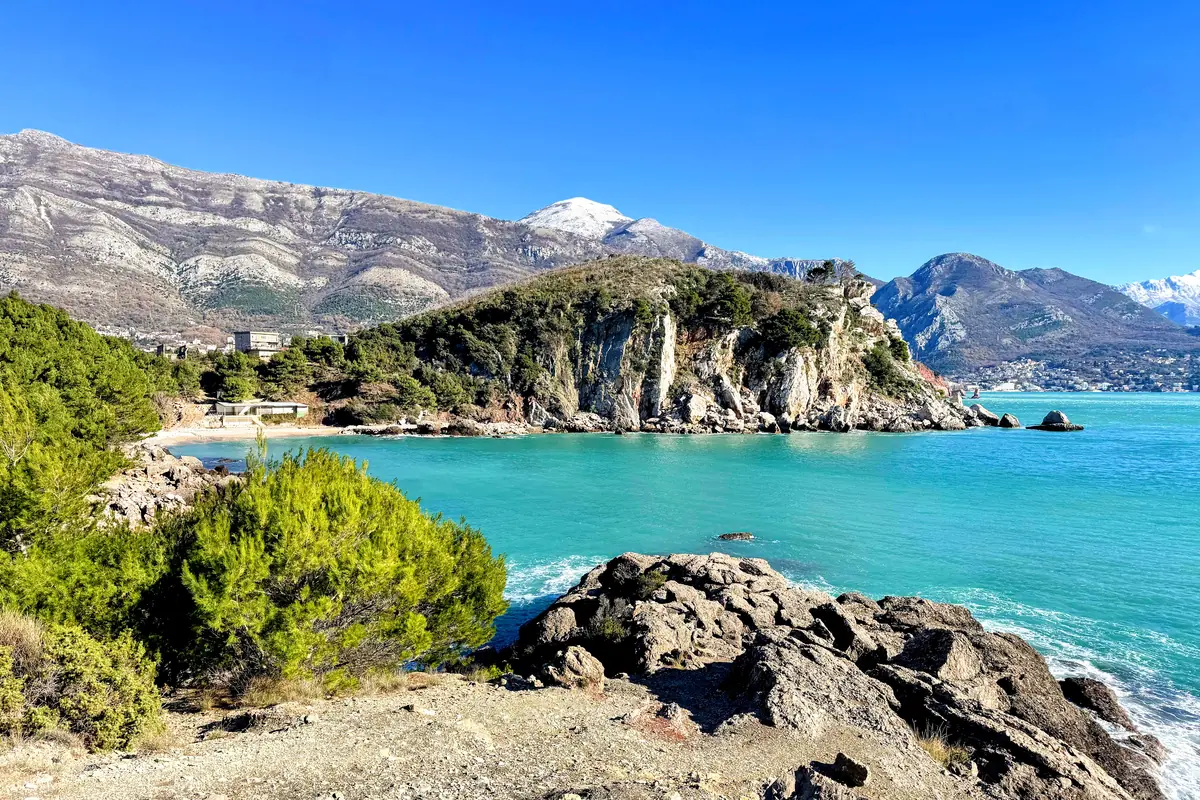 Aerial View of Strbina Beach, between Maljevik and Sutomore