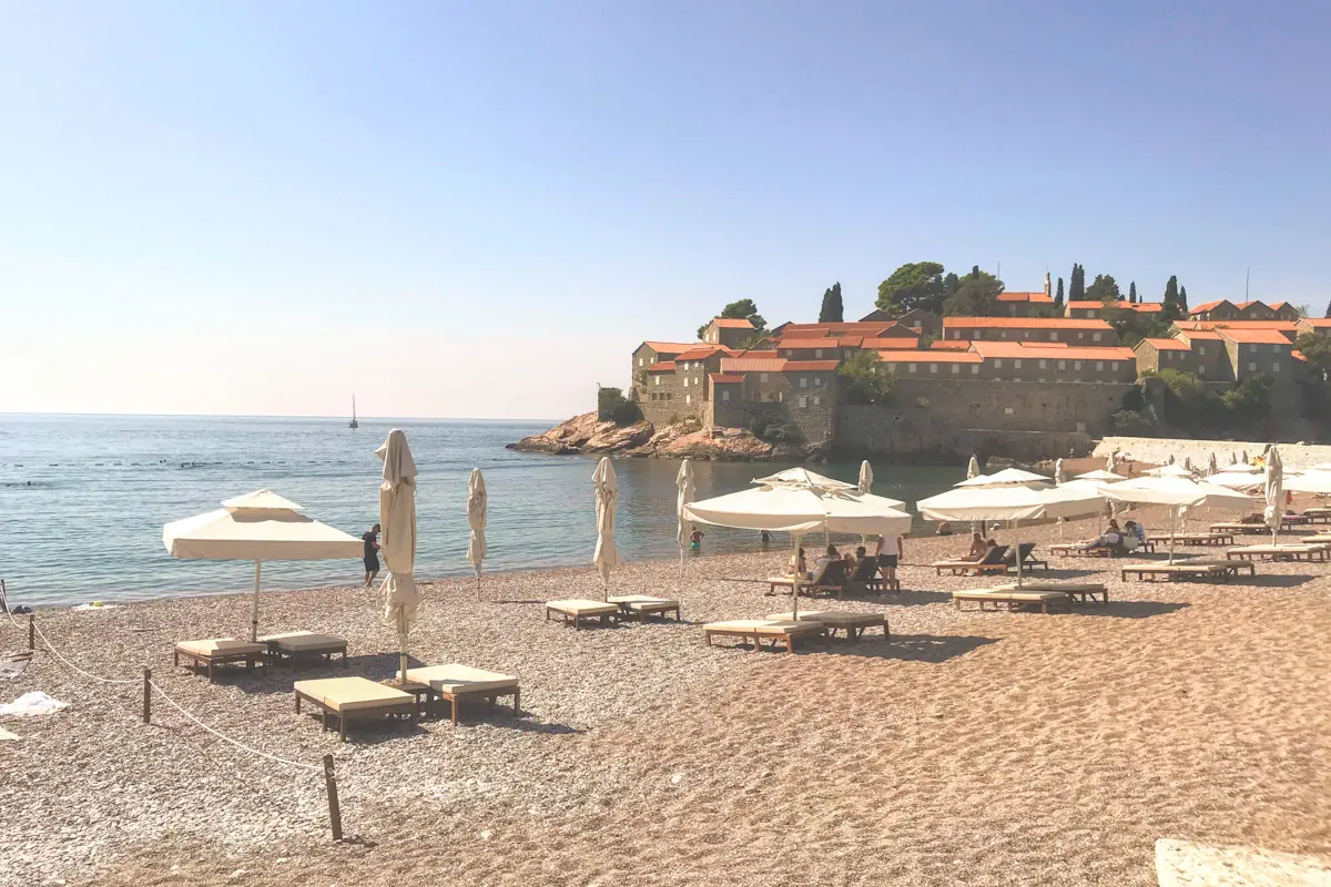 Sveti Stefan Beach and Resort Island, Budva Riviera, Montenegro