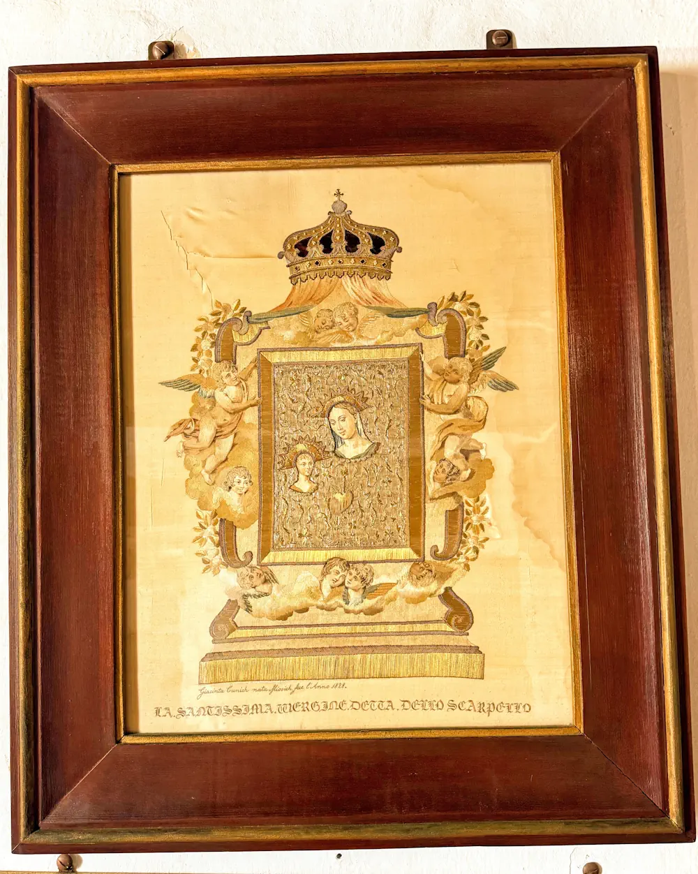 The famous tapestry embroidered by Jacinta Kunic using her own hair