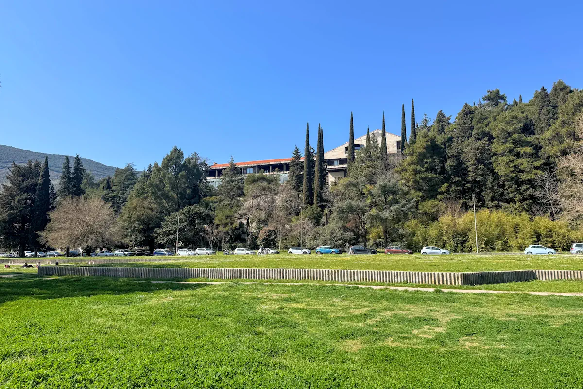 Tito's Villa Galeb surrounded by thick forest in Igalo, Montenegro