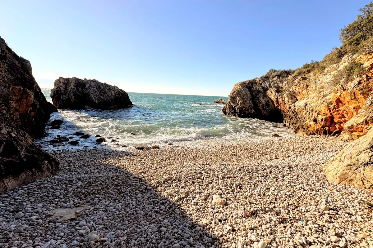 The untamed, rocky coastline and clear waters of Utjeha Nude Beach