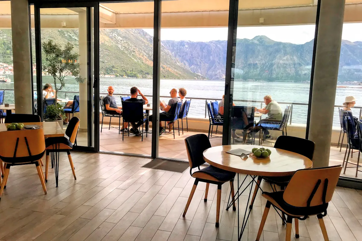 Verige 65 restaurant al fresco terrace overlooking the bay of kotor