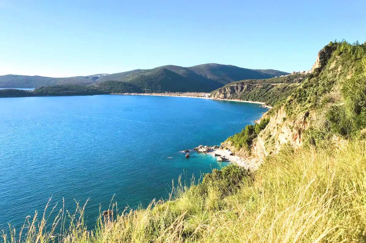 Aerial view of Jaz Beach Budva - 1200m of sand and pebbles