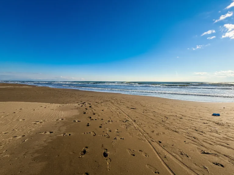 The sandy stretch of Long Beach (Velika Plaza), south of Ulcinj bordering albania