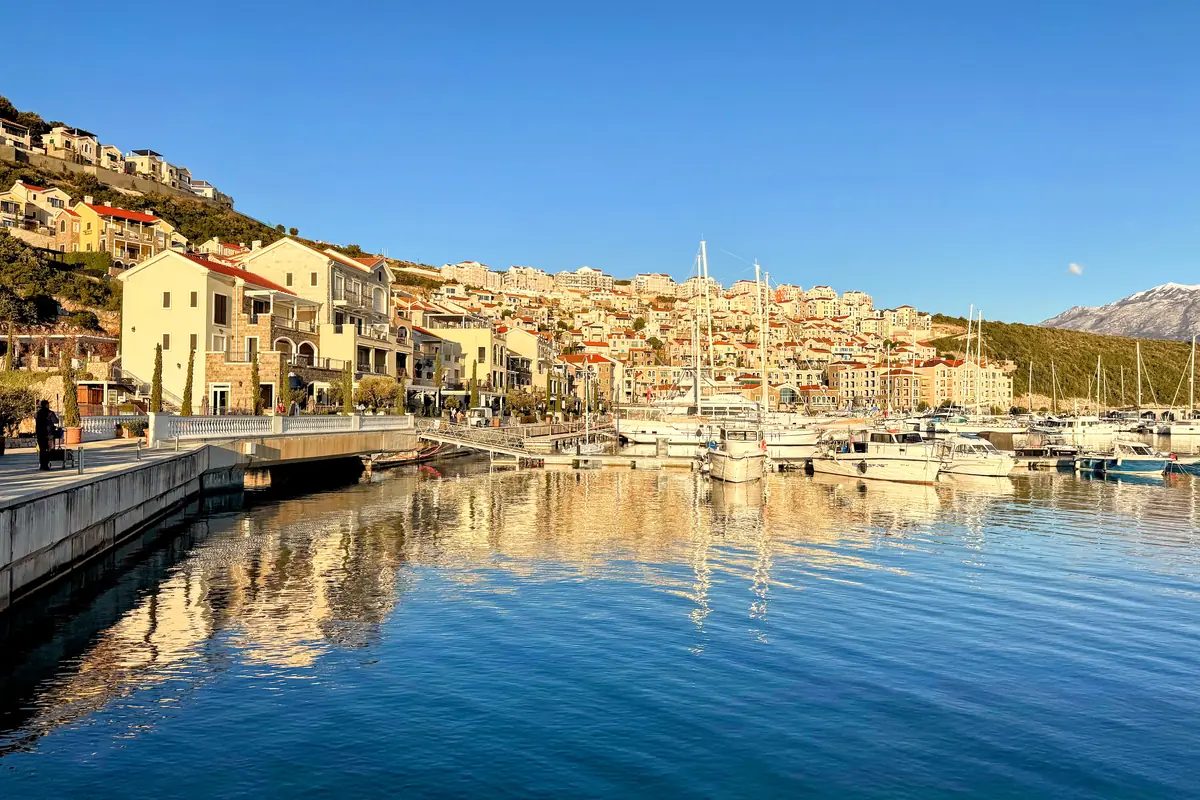 Lustica Bay Waterfront and Harbor Panorama