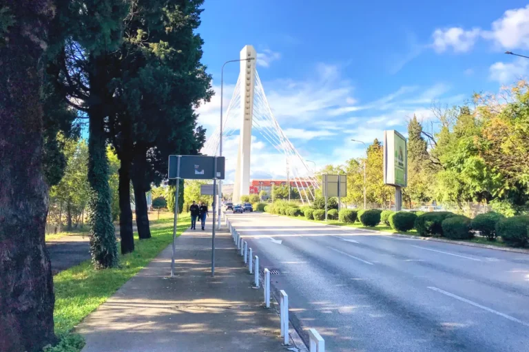 The Millenium Bridge in Podgorica, Montenegro