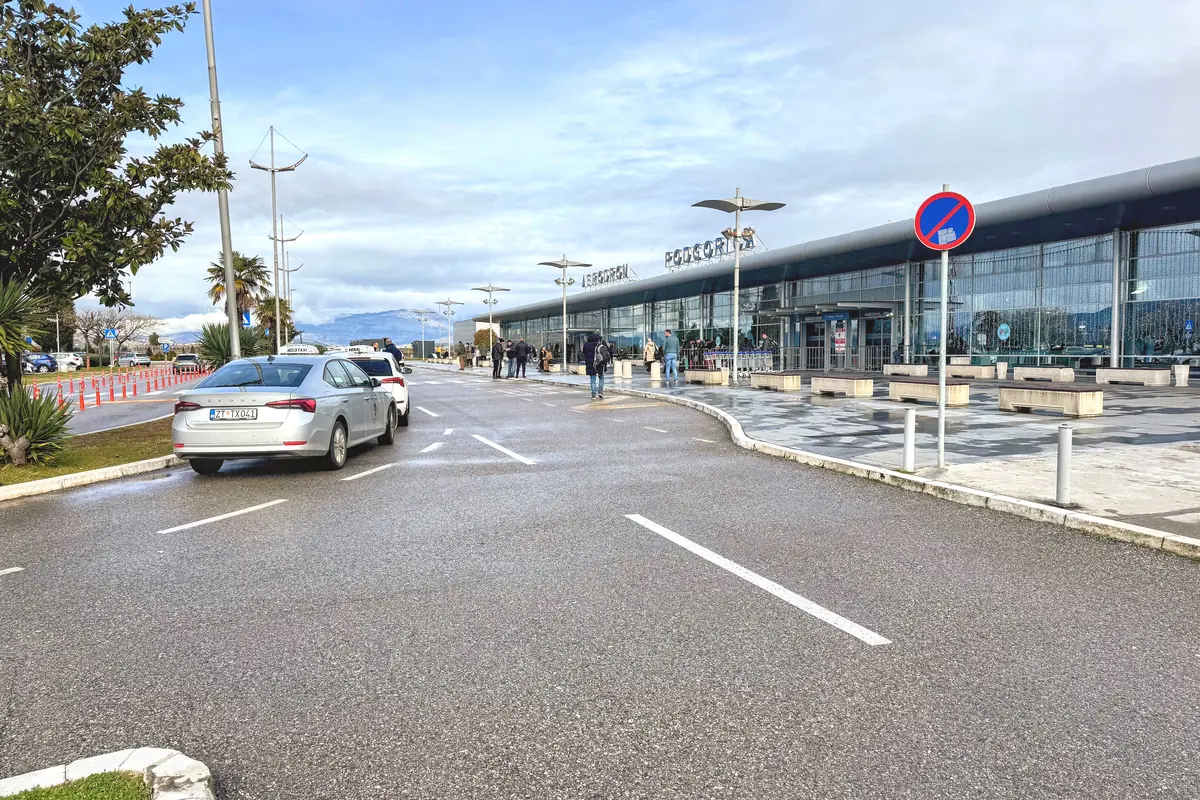 Official Taxis waiting at Podgorica Airport