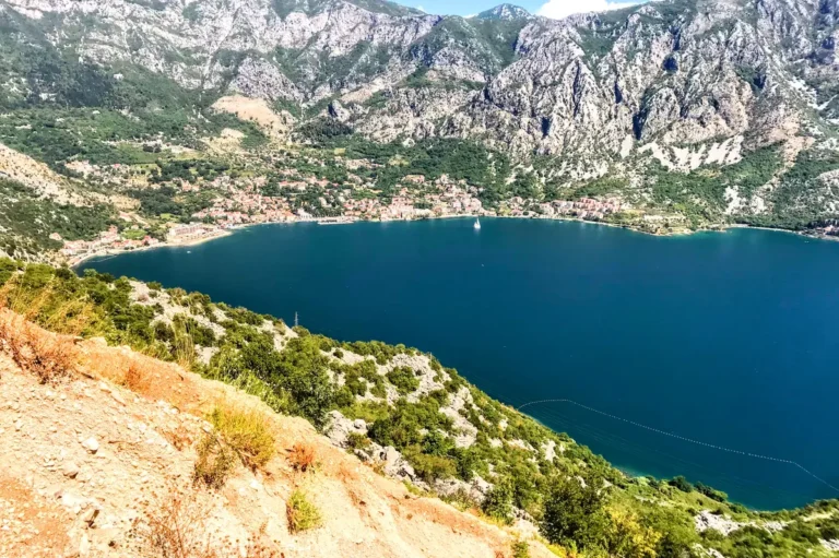 Aerial View of Risan from the Mountain road towards Niksic