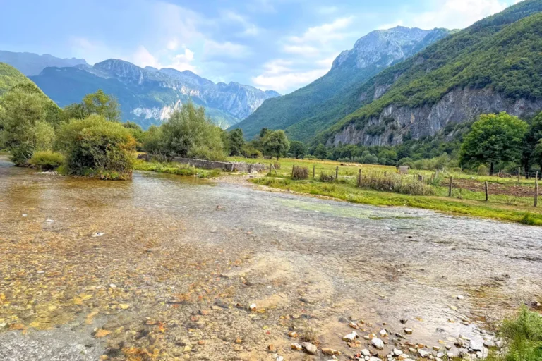 Ali Pasha Springs near Gusinje with the Prokletije Peaks in the background