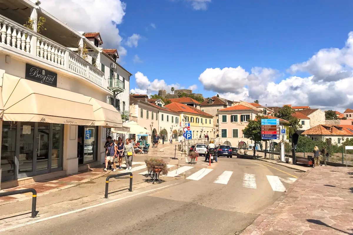 Entrance to the Old Town of Herceg Novi near Gradska Kafana and Bife Beograd