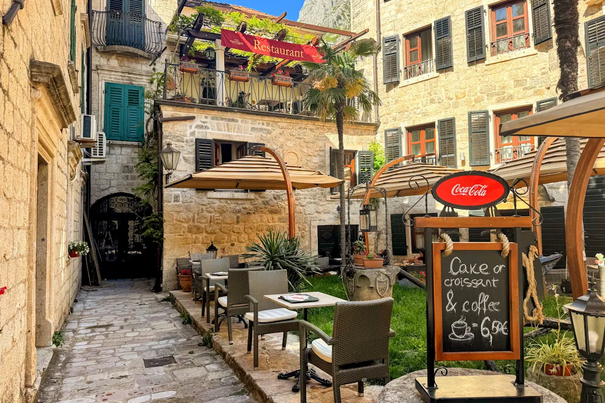 Al Fresco Terrace of a restaurant in Kotor's Old Town