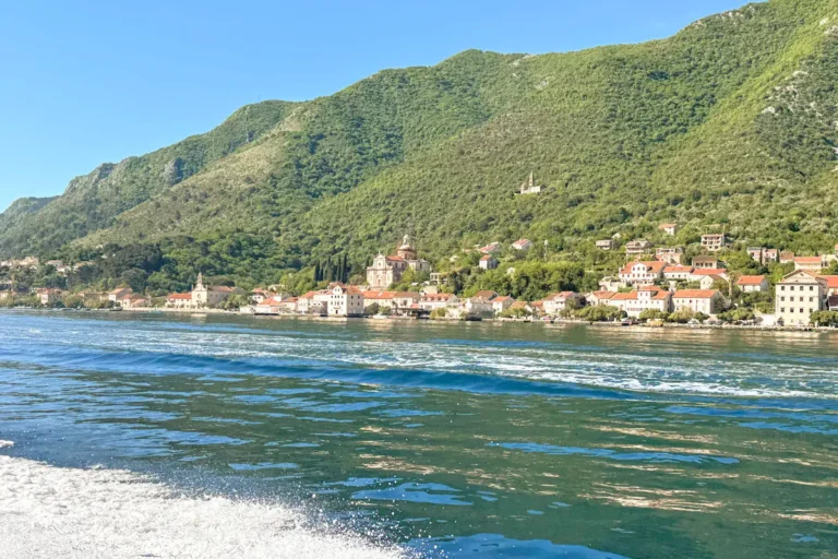 Panoramic View of Prcanj with Church of the Birth of the Blessed Virgin Mary