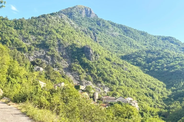 The unique, ancient stone architecture of Godinje with hidden tunnels for defense
